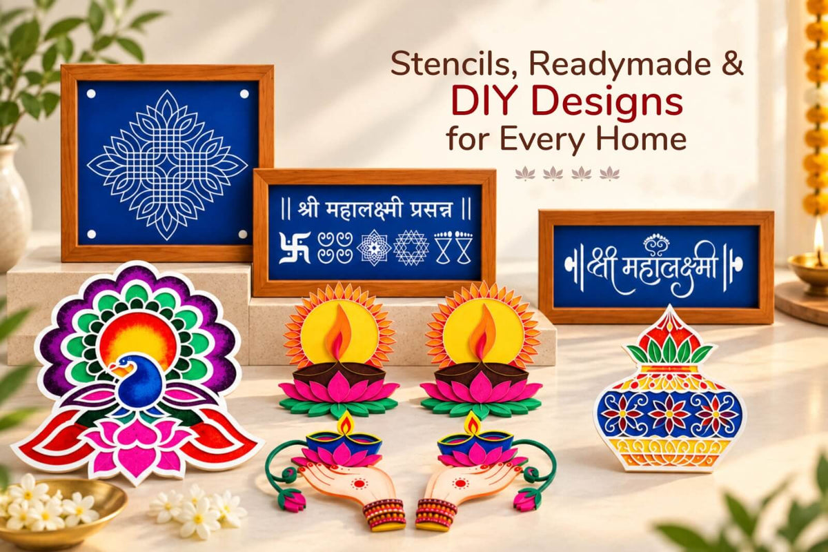 Easy Diwali Rangoli Ideas — Wooden Stencils, Granite Tiles & DIY Designs