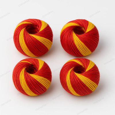 CHITRASHILA® Raksha Sutra Moli Dhaga Kalava 100% Cotton Red & Yellow Sacred Thread for Puja Kalawa Small 12g each (Pack of 4)