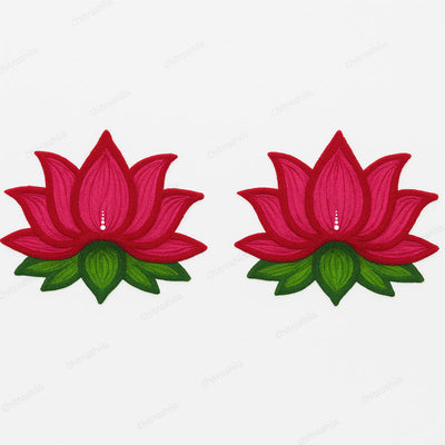 Chitrashila® Handmade Artistic Ready-to-Use Original Rangoli Powder Art Lotus Design (Pack of 2)
