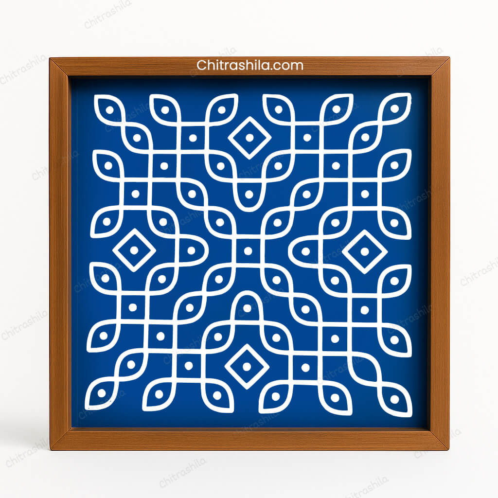 CHITRASHILA® Kambi Kolam Wooden Rangoli Stencils 10X10 inches (WS-05)