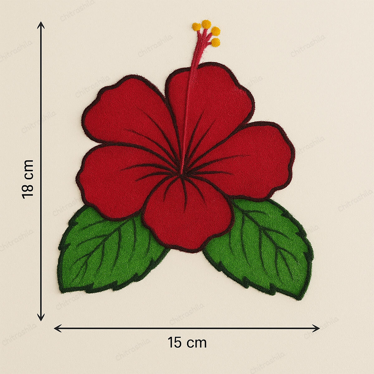 Hibiscus Rangoli patches with sizes