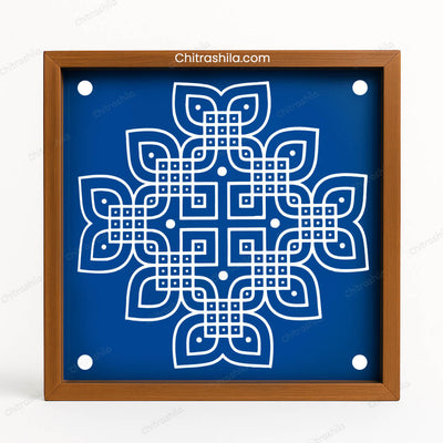 CHITRASHILA® Padi Kolam Wooden Rangoli Stencils 10X10 inches (WS-08)
