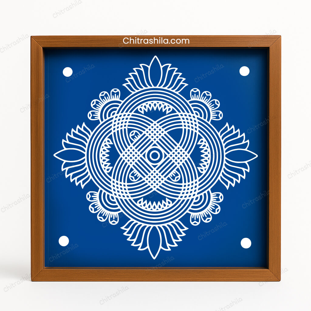 CHITRASHILA® Padi Kolam Wooden Rangoli Stencils 10X10 inches (WS-09)