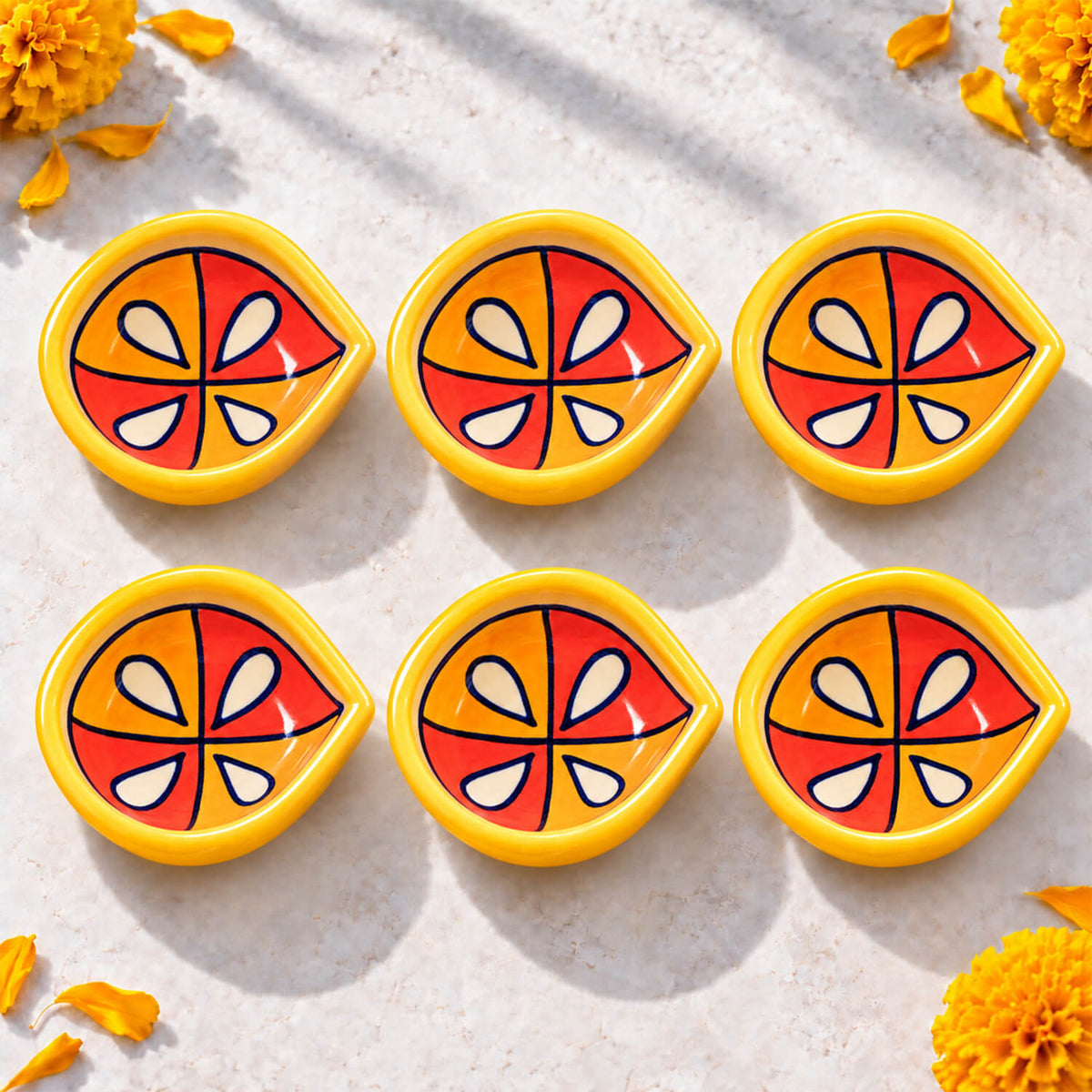 Elegant pottery diya set of 6 premium Diwali return gift