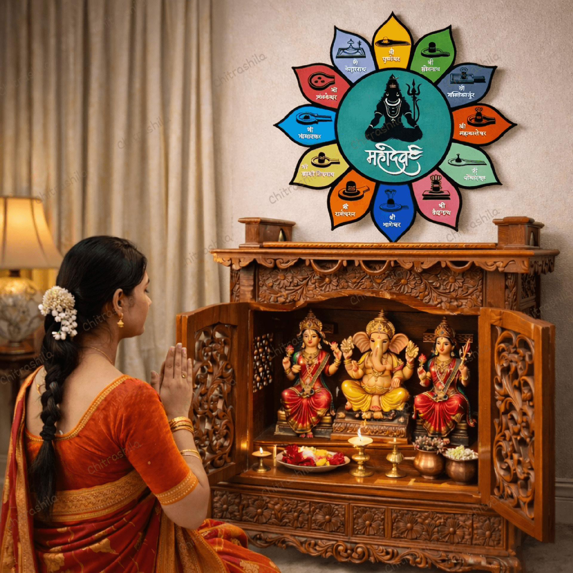 12 Jyotirlinga mdf frame