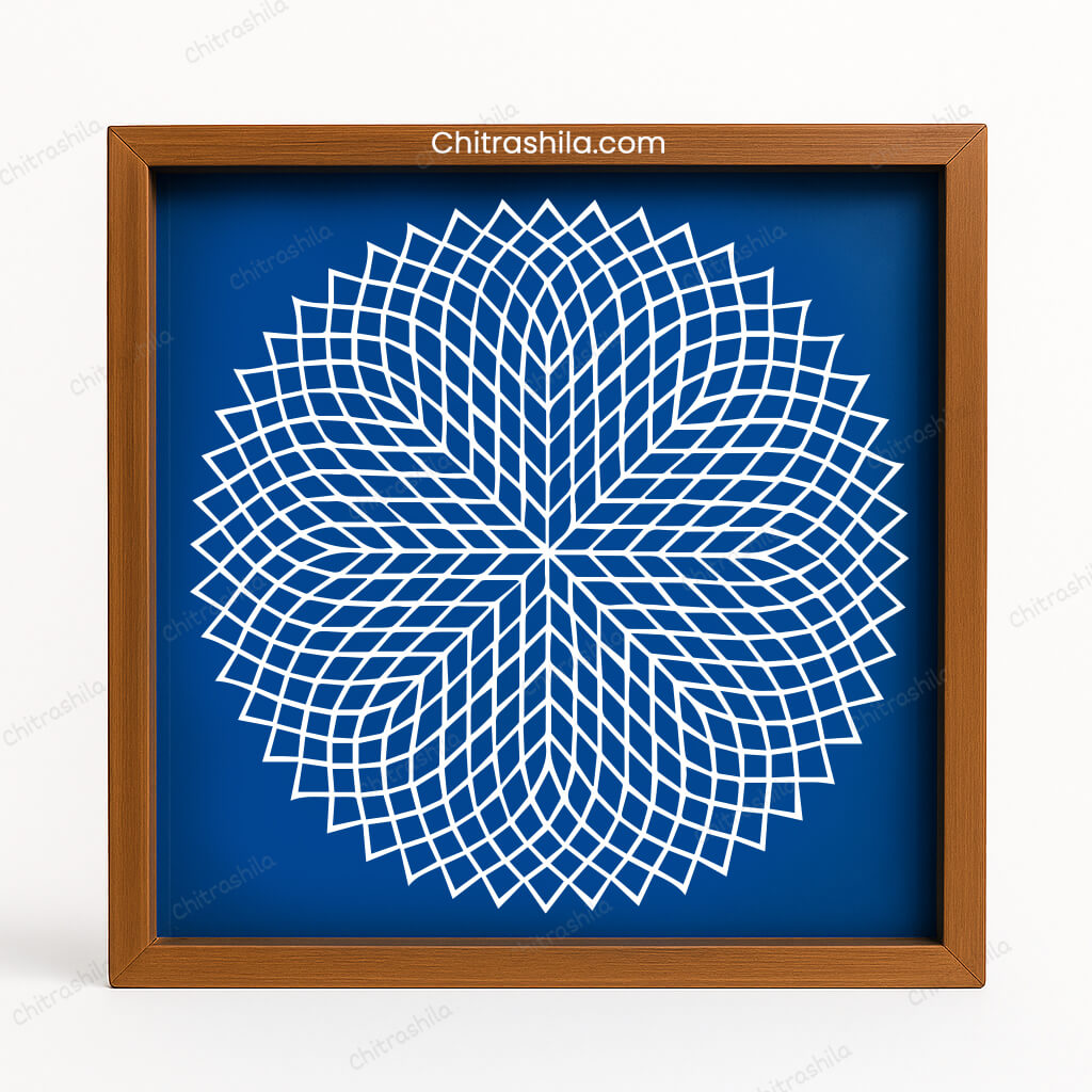 CHITRASHILA® Sahasradala Padma Wooden Rangoli Stencil 10x10 Inches (WS-02)