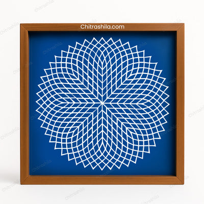 CHITRASHILA® Sahasradala Padma Wooden Rangoli Stencil 10x10 Inches (WS-02)