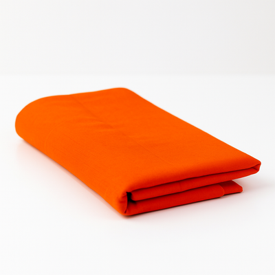 CHITRASHILA® Pure Cotton Pooja Cloth/Kapda/Vastra (1m) for Mandir Asana, Altar Covering, Pooja - Orange/Kesari