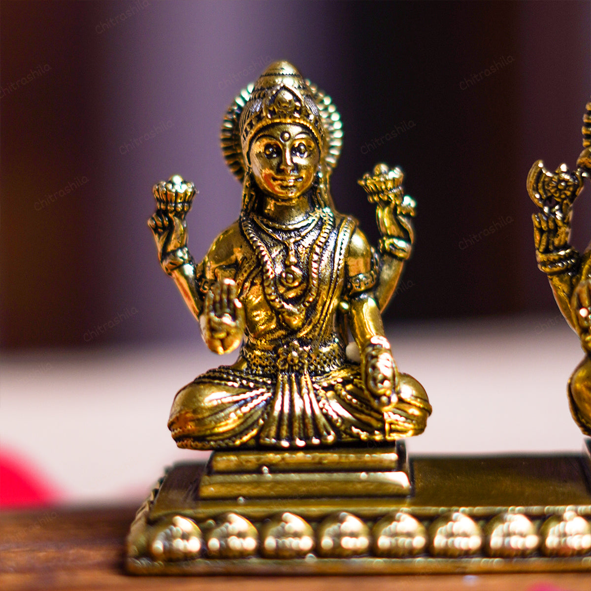 CHITRASHILA Pure Brass Lakshmi Ganesh Murti – Ideal for Diwali Puja, Home Décor, Gifting, Pooja Room, Office & Festive Celebrations