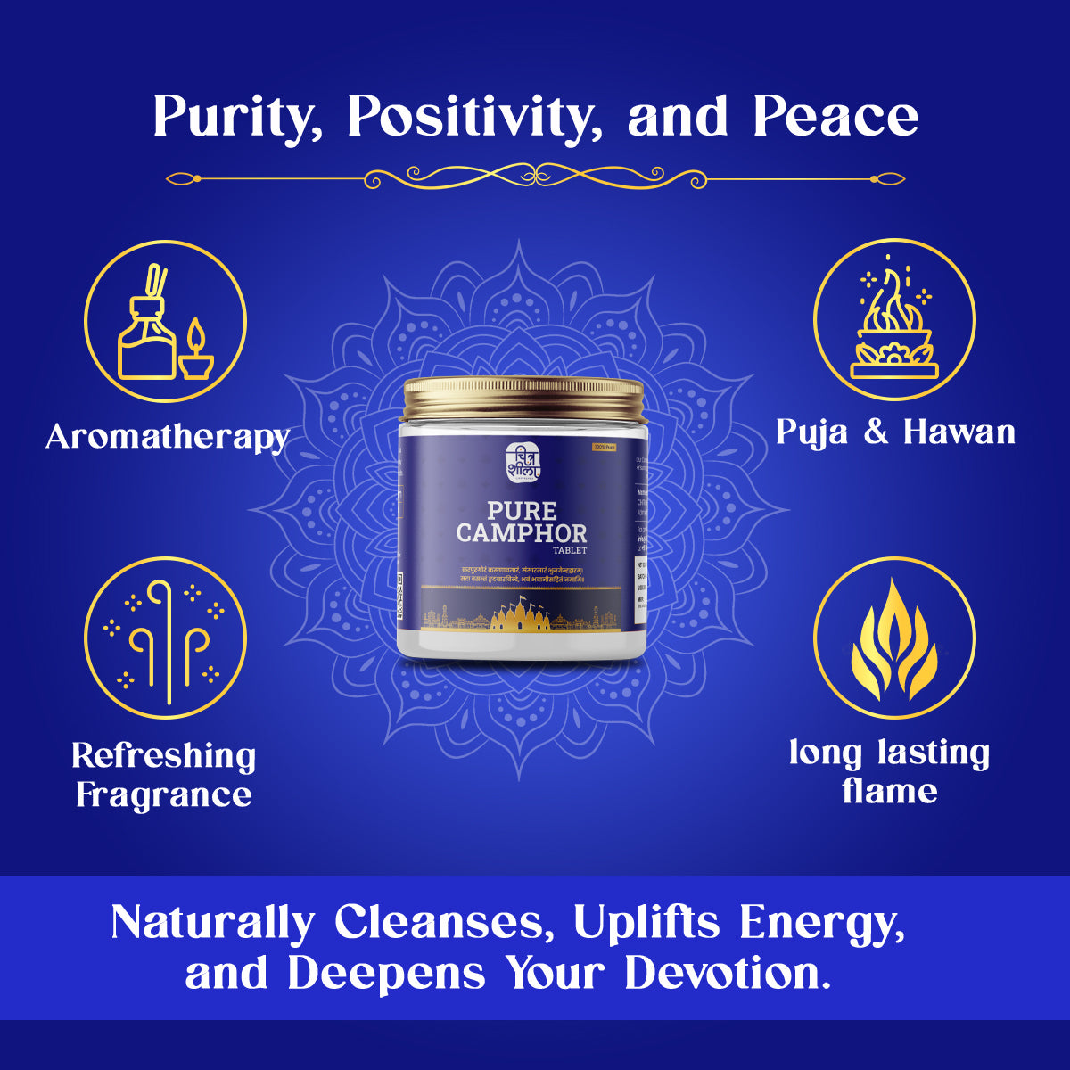 CHITRASHILA® Pure Camphor Tablets - 100% Natural for Daily Pooja & Festival Rituals