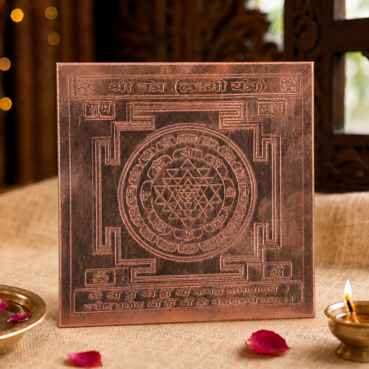 Shree Yantra (Laxmi Yantra) – Copper, 4x4 inch