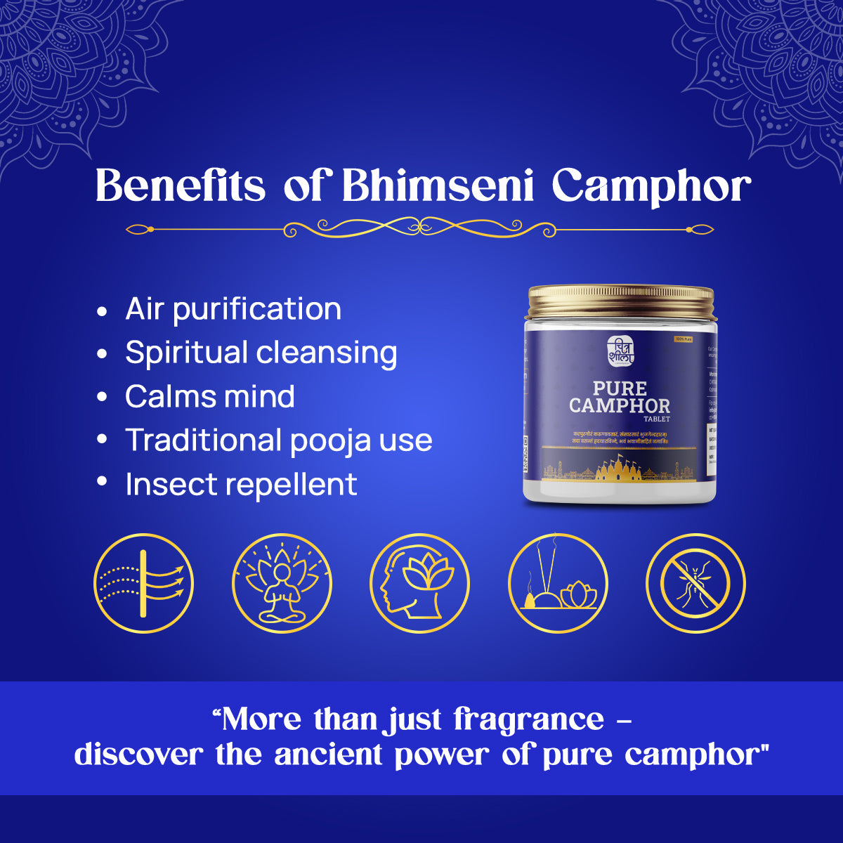 CHITRASHILA® Pure Camphor Tablets - 100% Natural for Daily Pooja & Festival Rituals