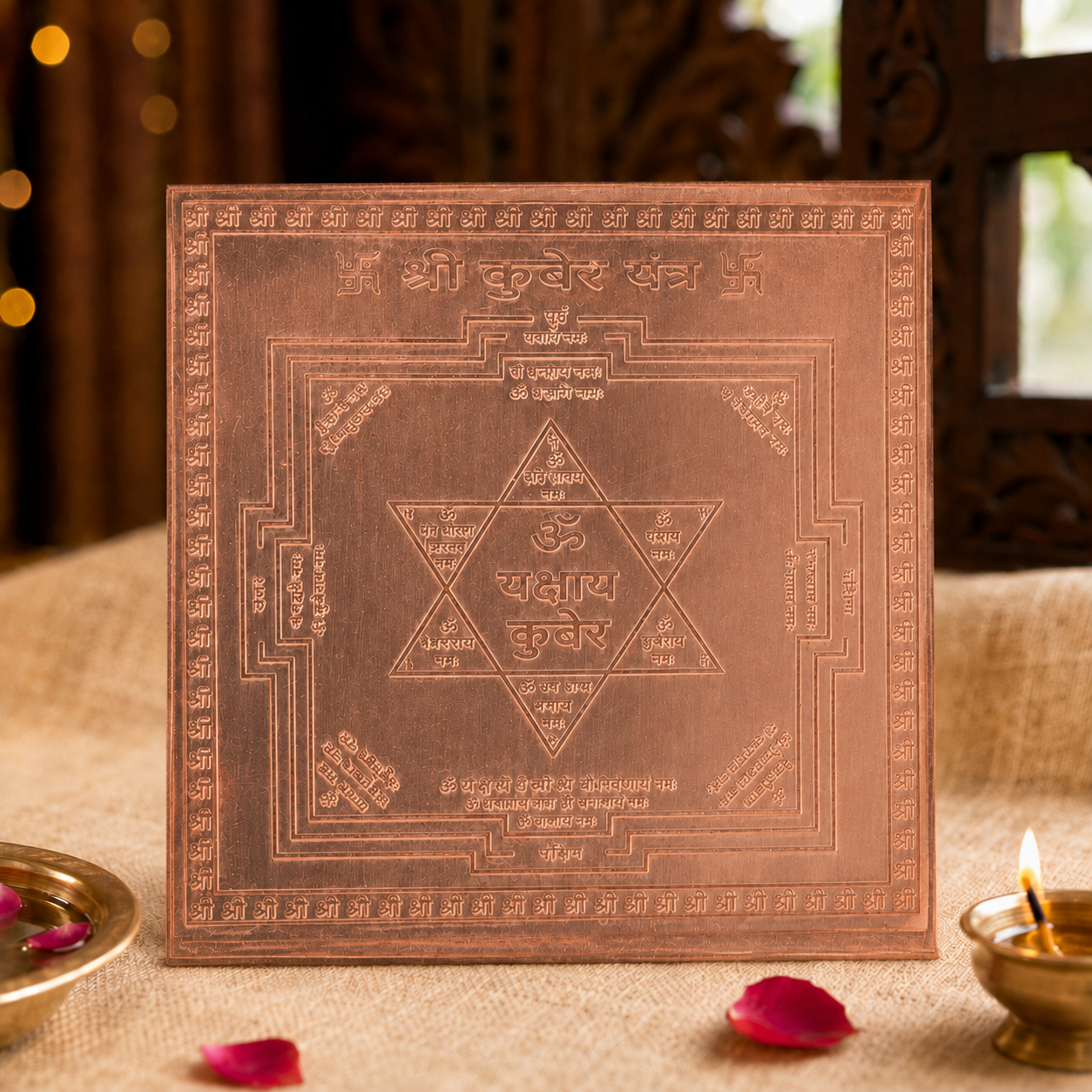 CHITRASHILA® Shree Kuber Yantra - Copper (4*4 inches)