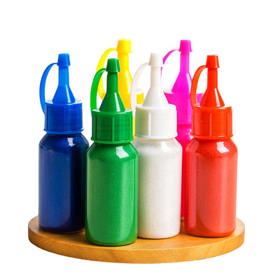CHITRASHILA® Vibrant Ready-to-Use Rangoli Bottle Kit | Pack of 6 Colors