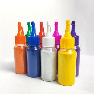CHITRASHILA® Vibrant Ready-to-Use Rangoli Bottle Kit (Pack of 8 Colors)