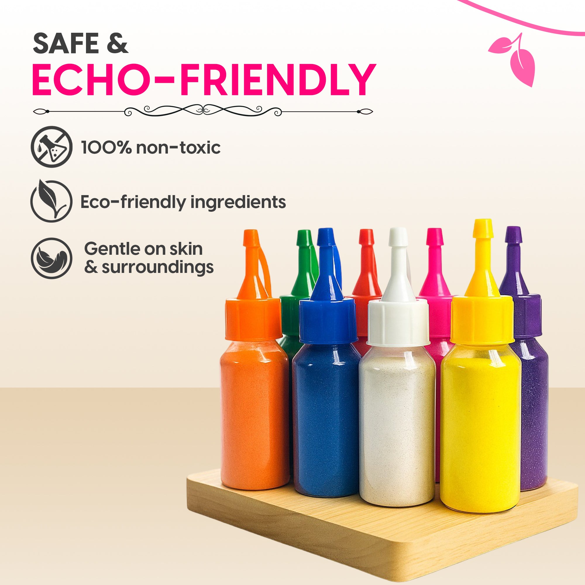 CHITRASHILA® Vibrant Ready-to-Use Rangoli Bottle Kit | Pack of 8 Colors