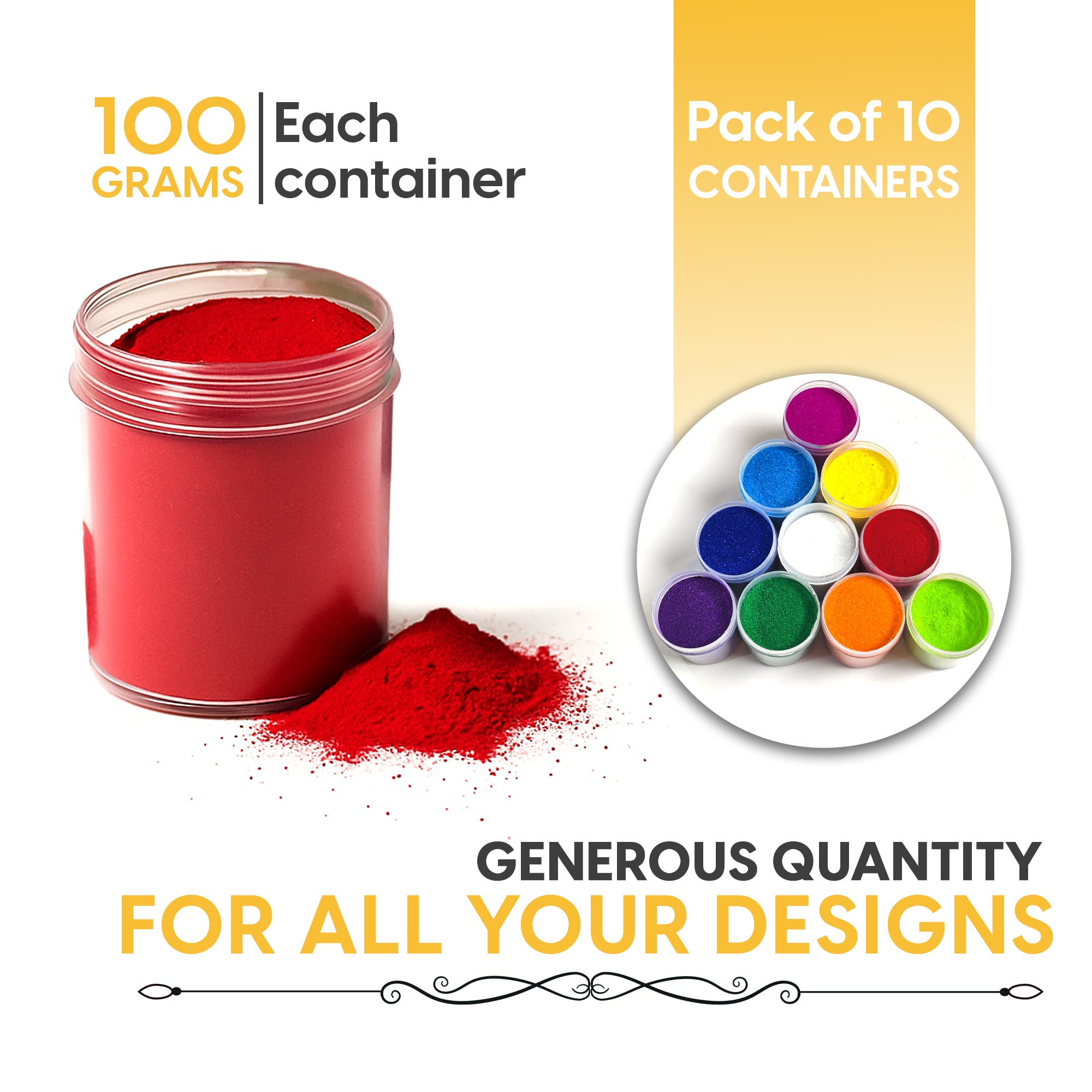 CHITRASHILA® Rangoli Color Powder | Grand Pack of 10