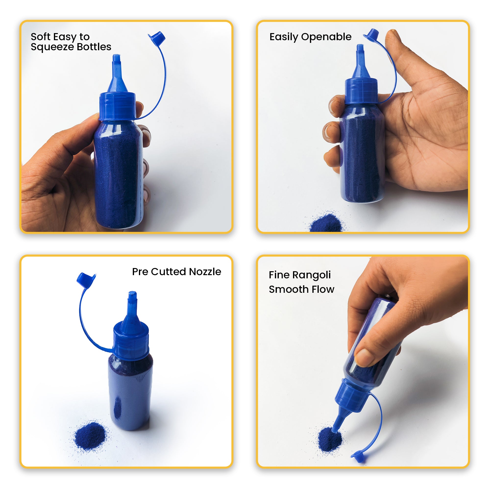 CHITRASHILA® Vibrant Ready-to-Use Rangoli Bottle Kit | Pack of 10 Colors