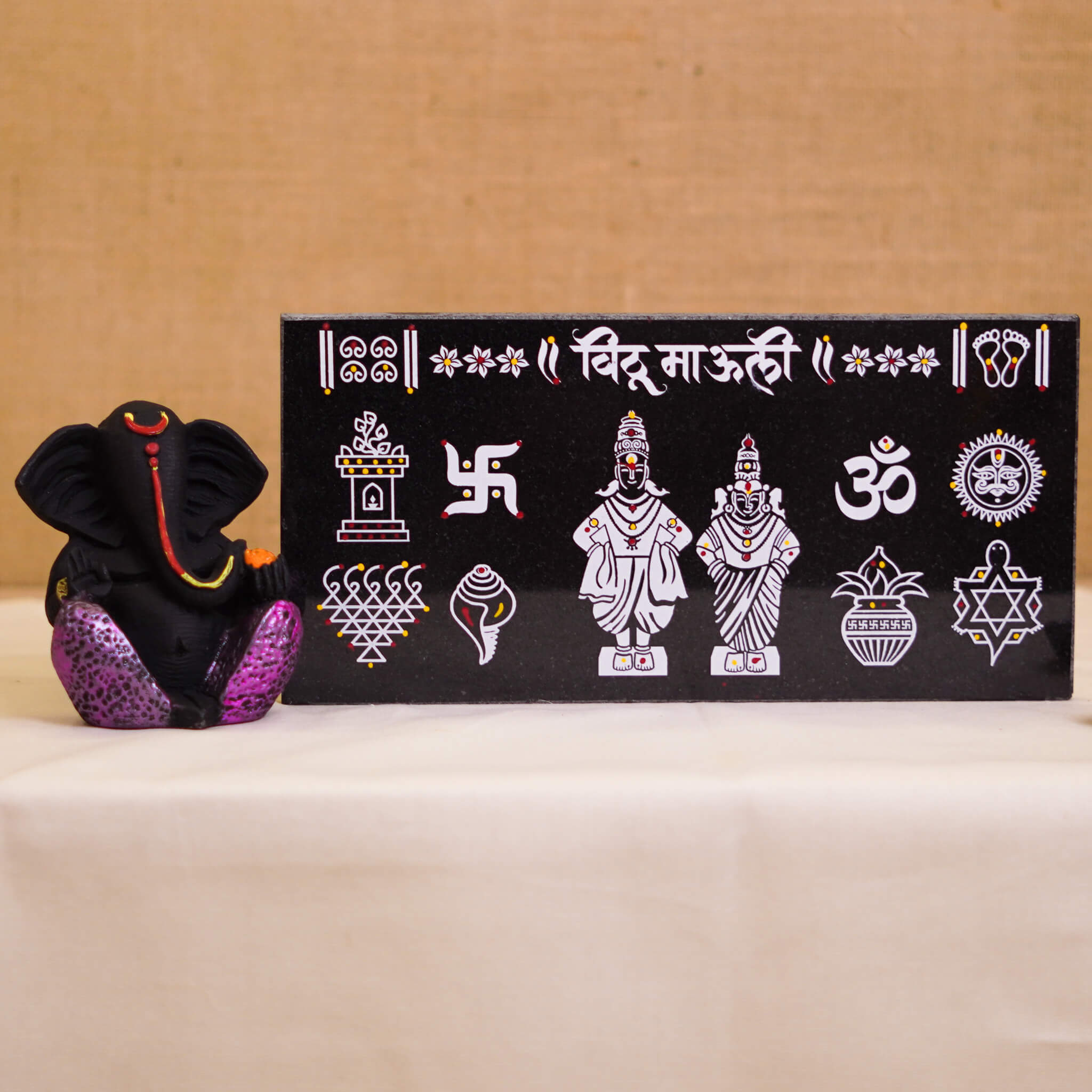 CHITRASHILA® Vitthal Rukmini Chaitrangan Rangoli - 12*6 inch