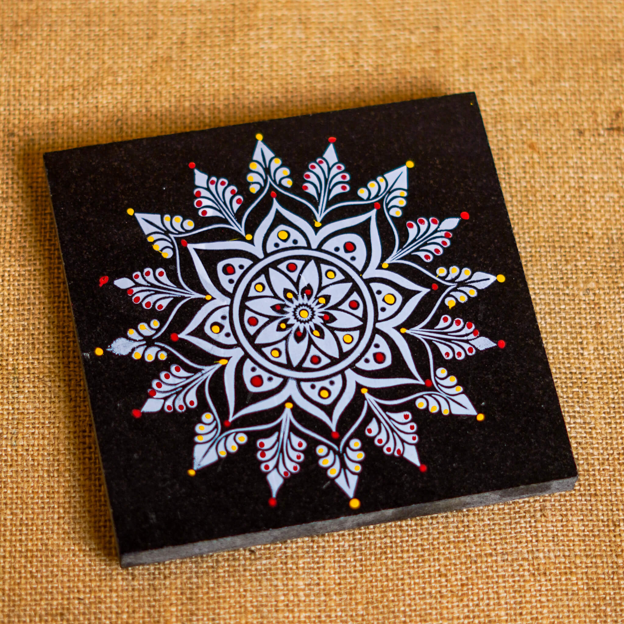 CHITRASHILA® Traditional Granite Printed Rangoli Perfect for Home Decor, Pooja Room - R01 (6x6 Inches)