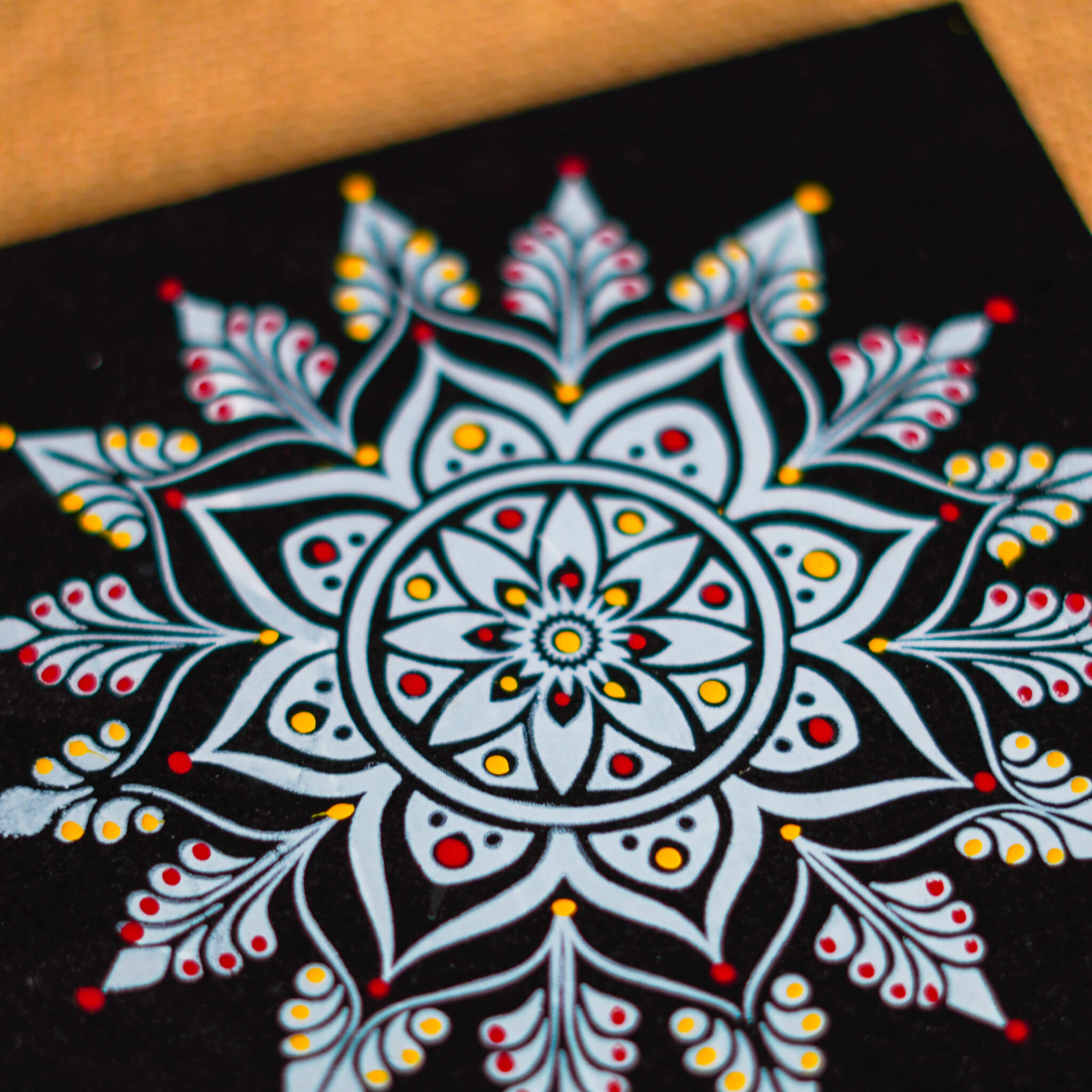 CHITRASHILA® Traditional Granite Printed Rangoli Perfect for Home Decor, Pooja Room - R01 (6x6 Inches)