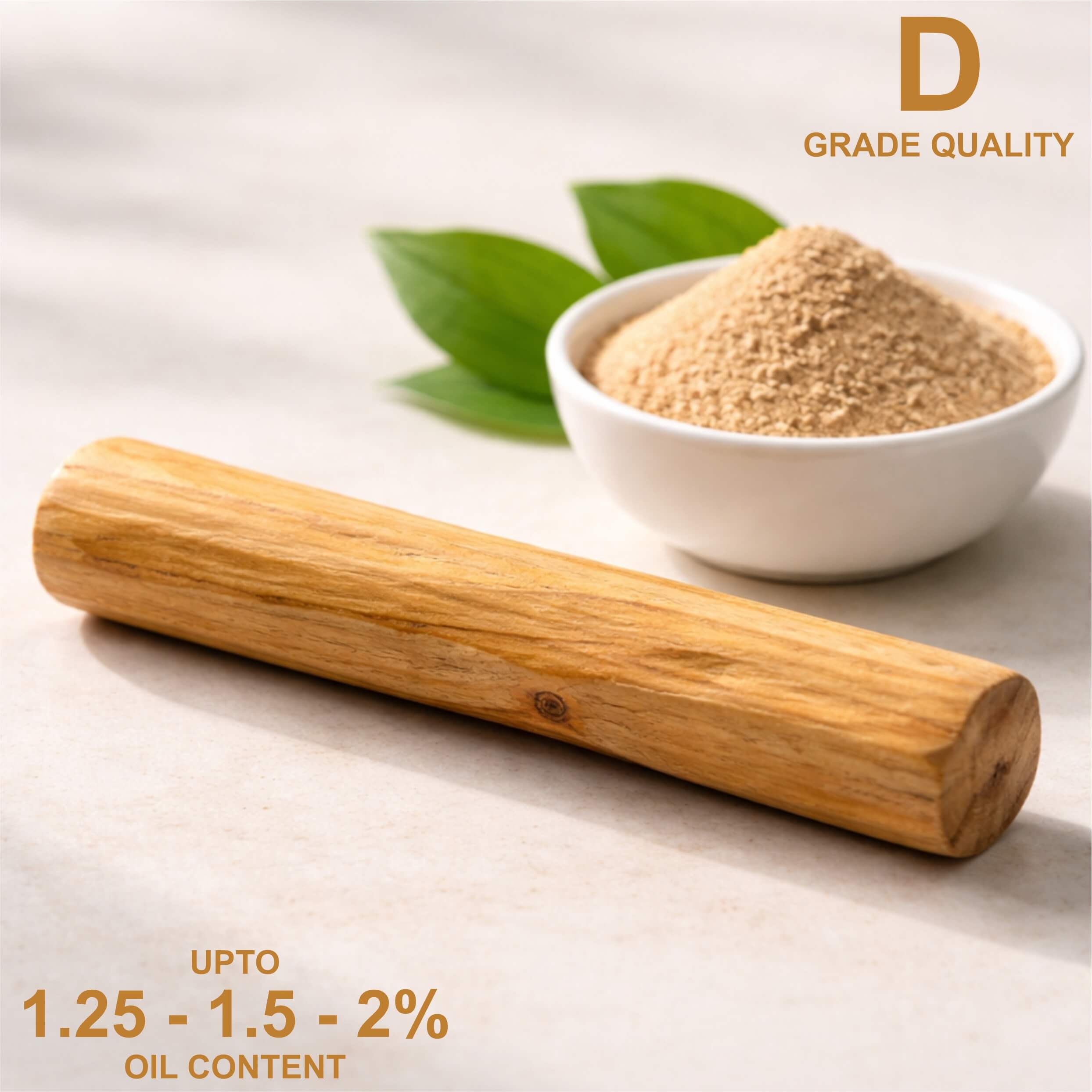 CHITRASHILA® White Sandalwood Stick | upto 1.25 - 1.5 - 2% Oil Content | D - Grade Quality