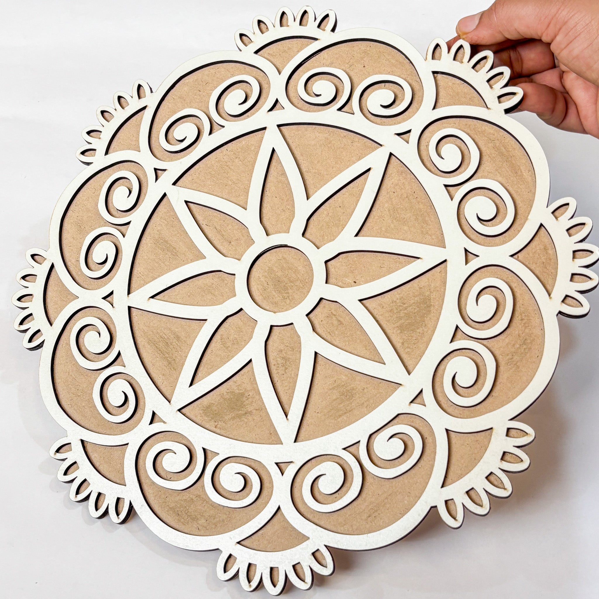 Chitrashila Elegant Beautiful MDF Rangoli Mat (12x12 inches)-D08