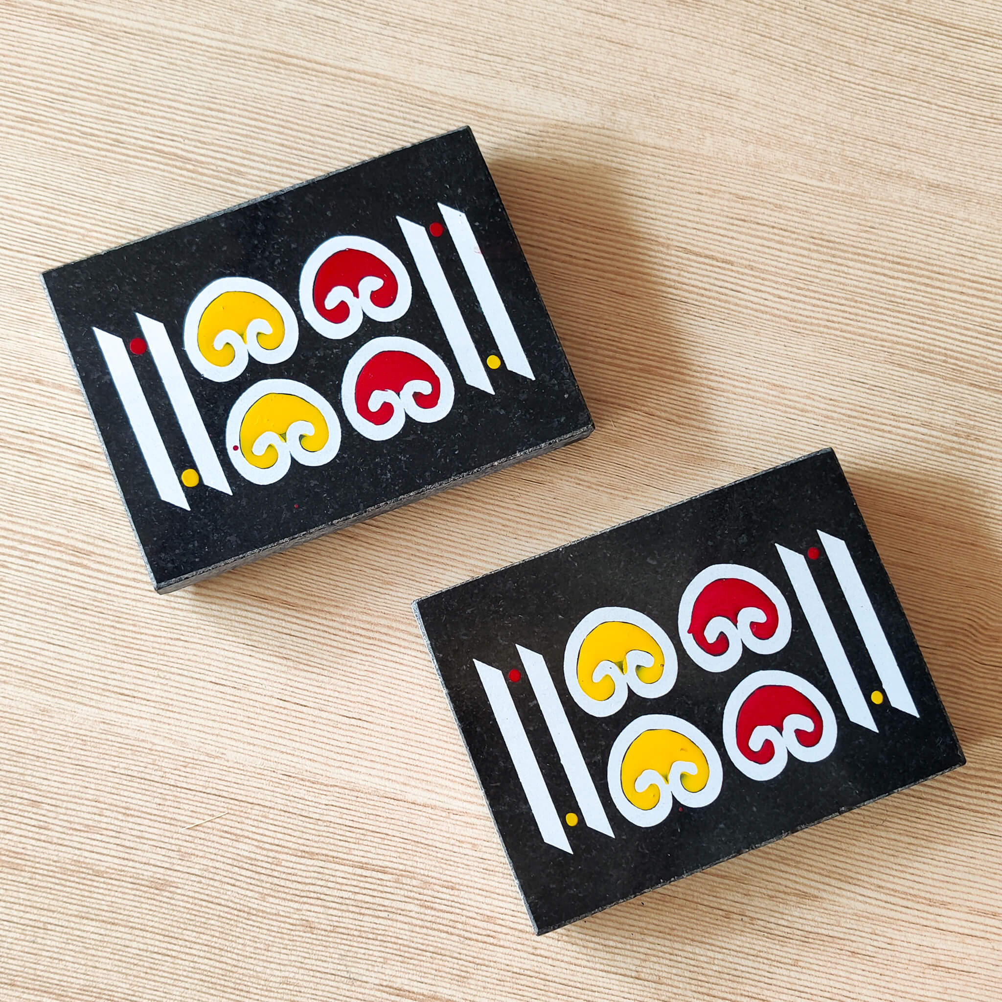 CHITRASHILA® Gopadma Granite Printed Rangoli (4*3 inch) for Home Mandir and Door Entrance (Pack of 2)