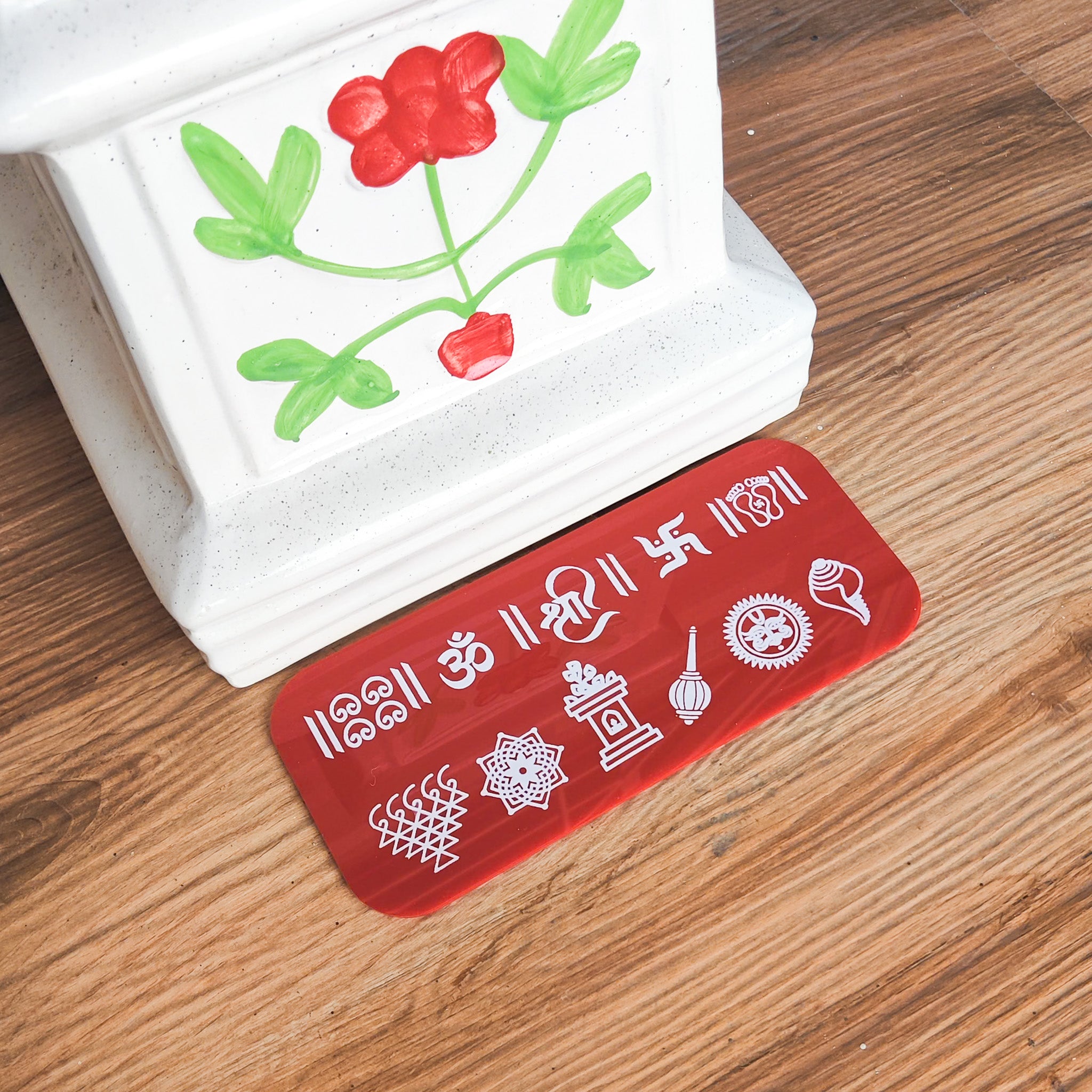 CHITRASHILA® Tulsi Vrindavan Acrylic Printed Rangoli (9*4 inches)