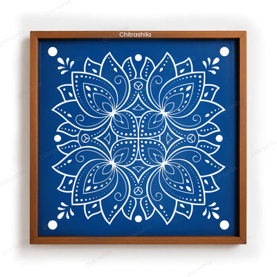 CHITRASHILA® Detailed Lotus with Dots Rangoli Stencil 10x10 Inches (WS‑23)
