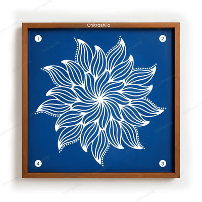 Sunflower Floral Burst Rangoli Stencil - Reusable Design (WS-92)