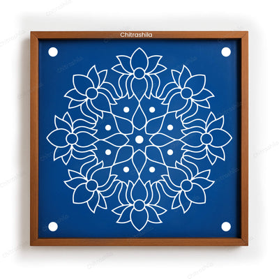 CHITRASHILA® Inward Lotus Pattern Rangoli Stencil 10x10 Inches (WS‑26)