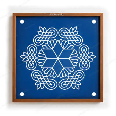 CHITRASHILA® Six Way Patterned Kolam Rangoli Stencil 10x10 Inches (WS‑30)