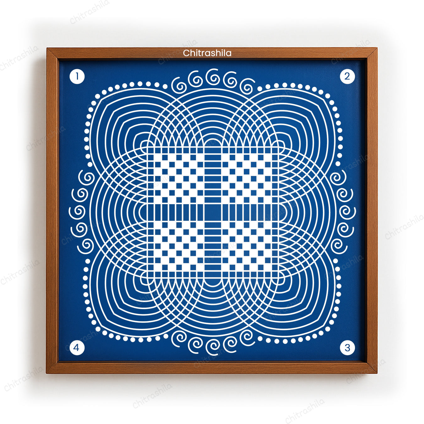 Padi Kolam Wooden Rangoli Stencil 10x10 Inches (WS-83)