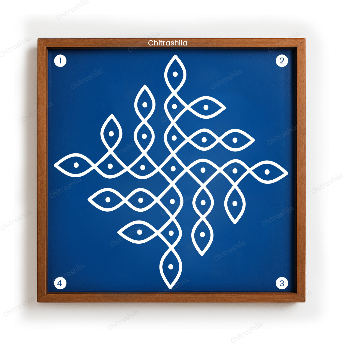 Kolam Dot Wooden Rangoli Stencil 10x10 Inches (WS-75)