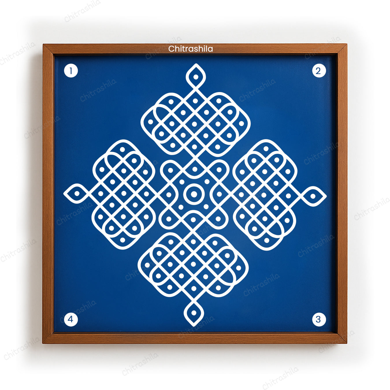 Kolam Dot Wooden Rangoli Stencil 10x10 Inches (WS-65)