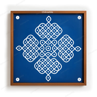 Kolam Dot Wooden Rangoli Stencil 10x10 Inches (WS-65)