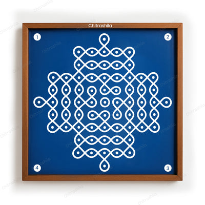 Kolam Dot Wooden Rangoli Stencil 10x10 Inches (WS-66)