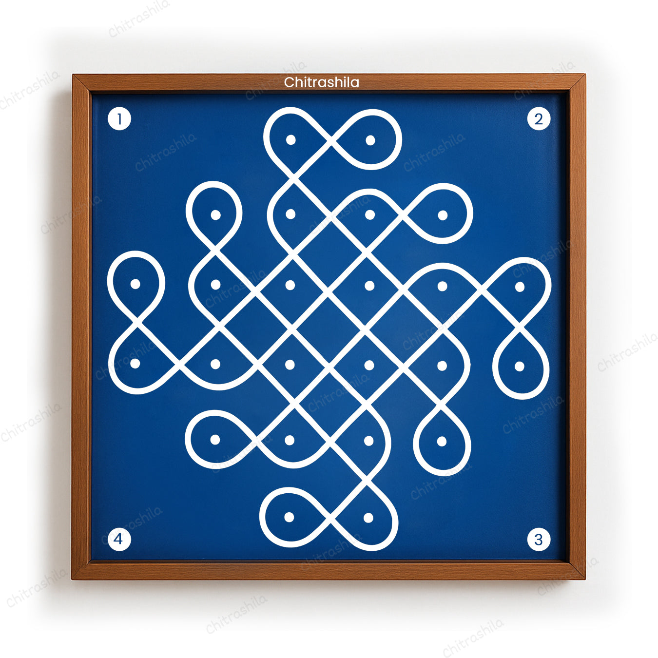 Kolam Dot Wooden Rangoli Stencil 10x10 Inches (WS-63)