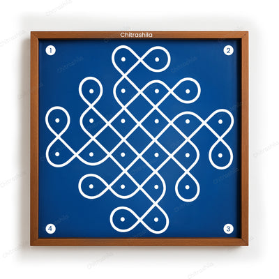 Kolam Dot Wooden Rangoli Stencil 10x10 Inches (WS-63)