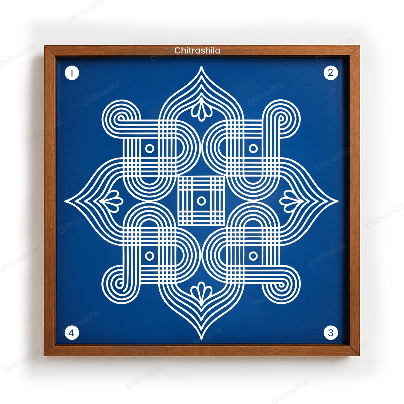 Padi Kolam Wooden Rangoli Stencil 10x10 Inches (WS-81)
