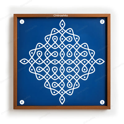 Kolam Dot Wooden Rangoli Stencil 10x10 Inches (WS-71)