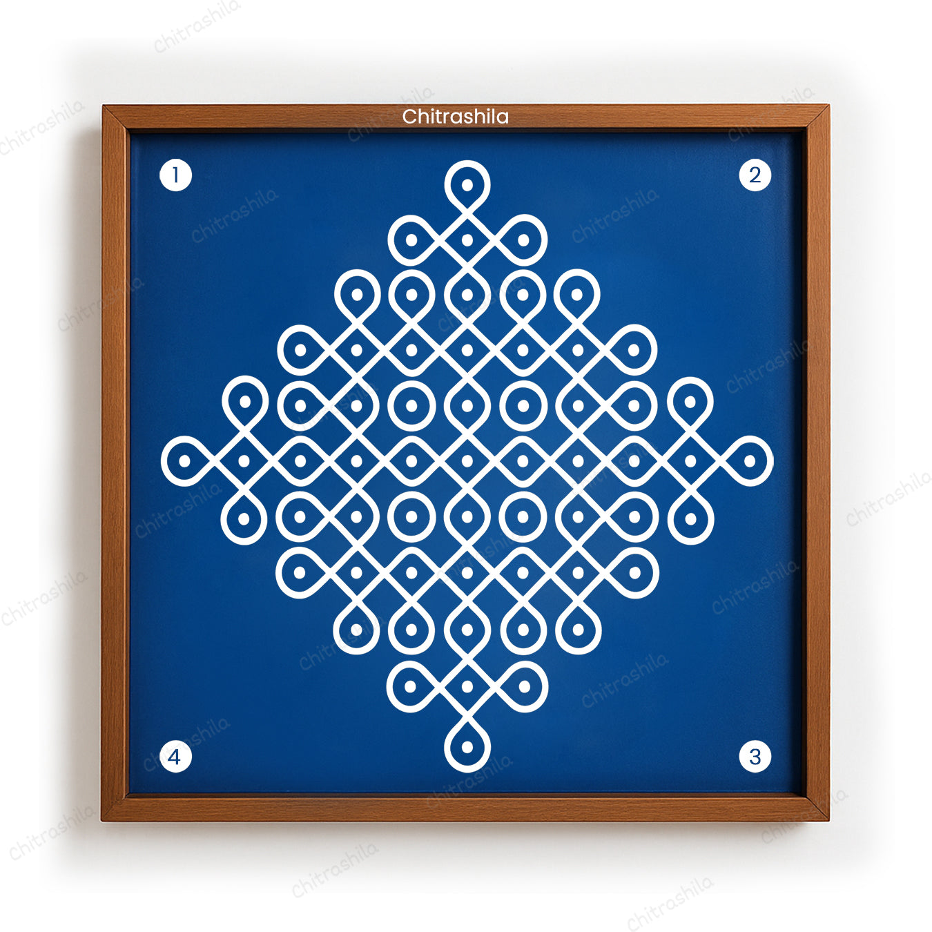Kolam Dot Wooden Rangoli Stencil 10x10 Inches (WS-62)