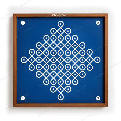 Kolam Dot Wooden Rangoli Stencil 10x10 Inches (WS-62)