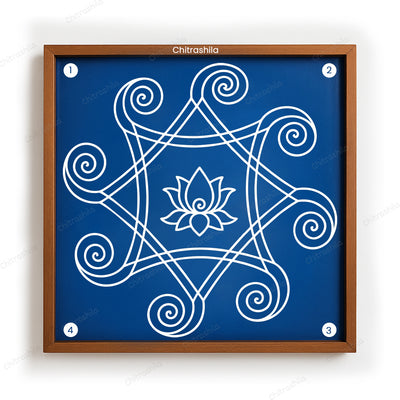 Iyengar Padi Kolam Wooden Rangoli Stencil 10x10 Inches (WS-77)