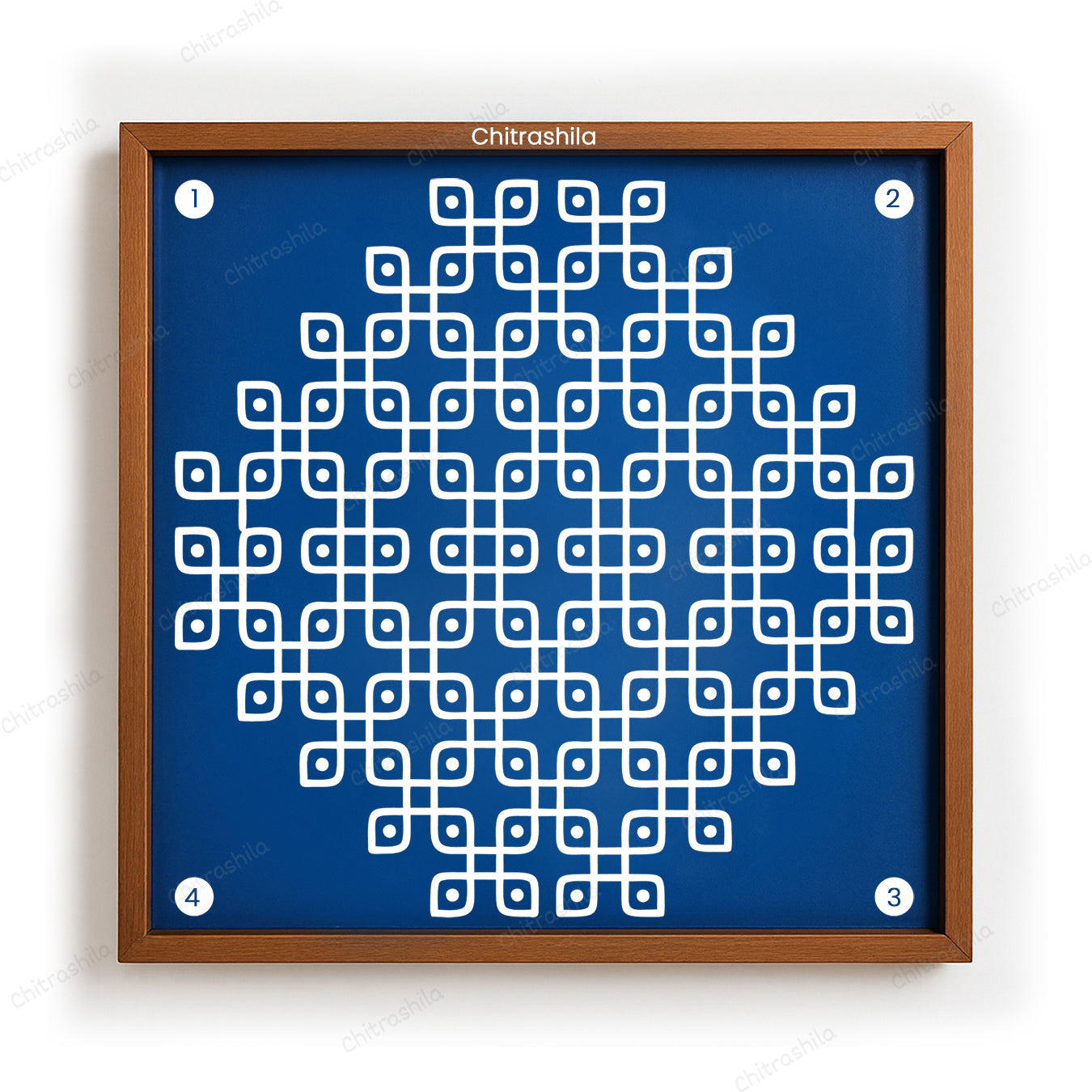 Kolam Dot Wooden Rangoli Stencil 10x10 Inches (WS-68)