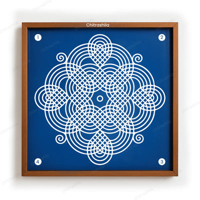 Rice Flower Kolam Wooden Rangoli Stencil 10x10 Inches (WS-85)