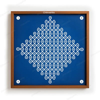 Kolam Dot Wooden Rangoli Stencil 10x10 Inches (WS-67)