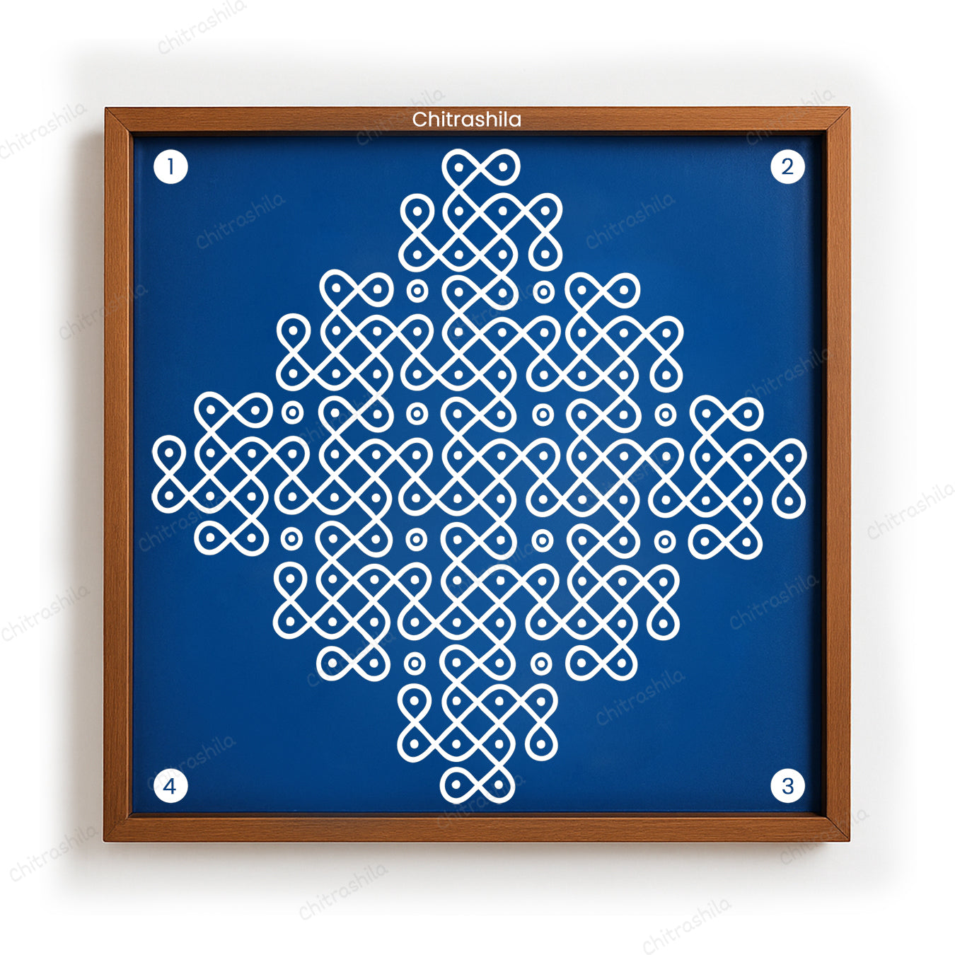 Kolam Dot Wooden Rangoli Stencil 10x10 Inches (WS-72)