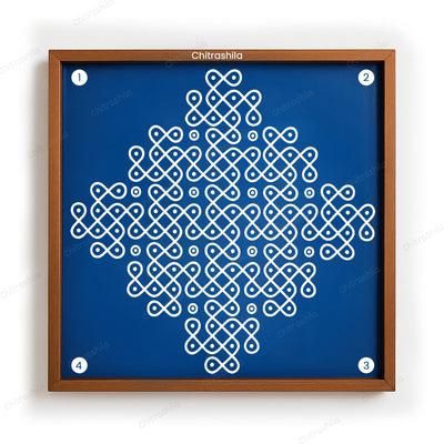 Kolam Dot Wooden Rangoli Stencil 10x10 Inches (WS-72)